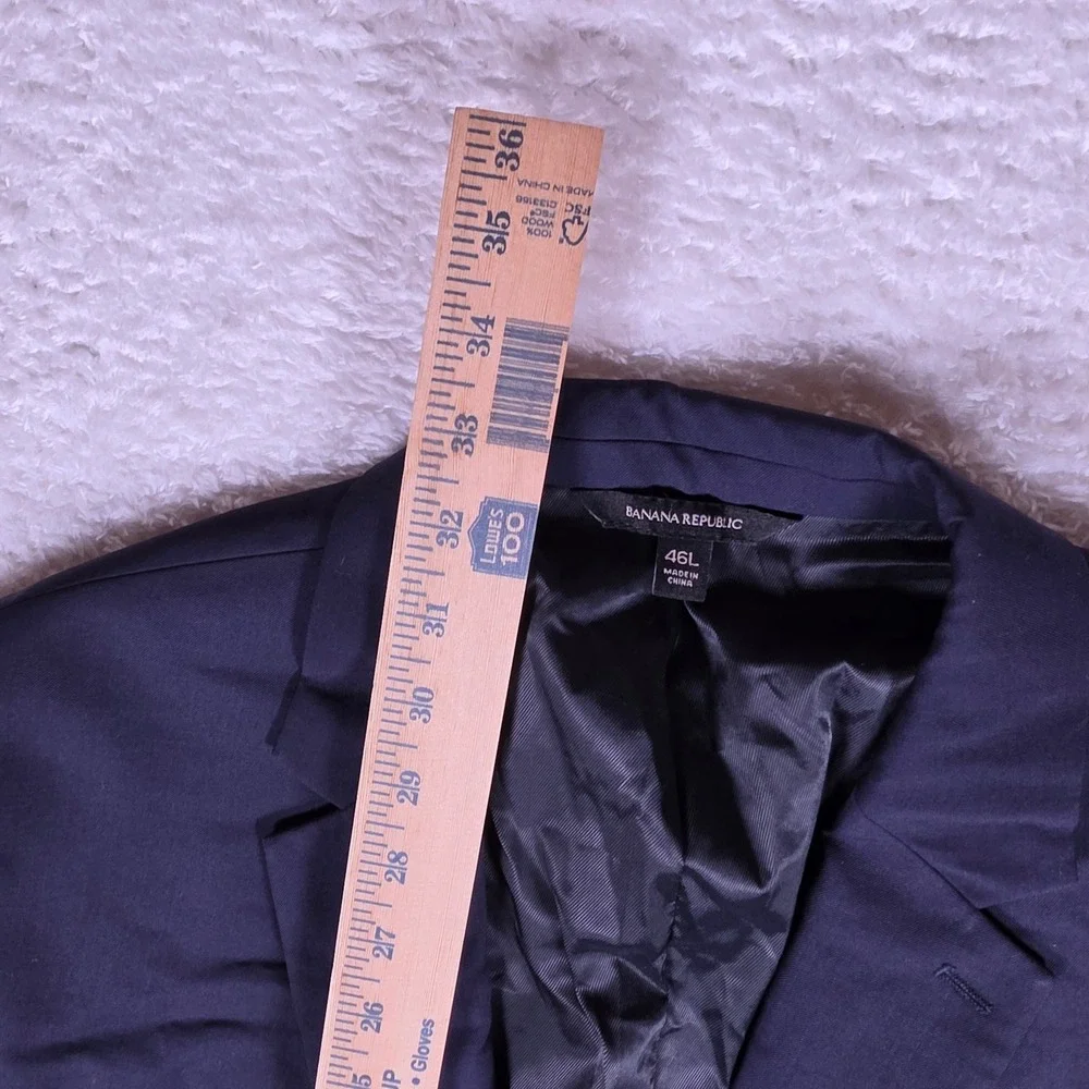 NEW Banana Republic Extra Slim Fit Mens 46L Navy Blue Wool Stretch L/S Blazer